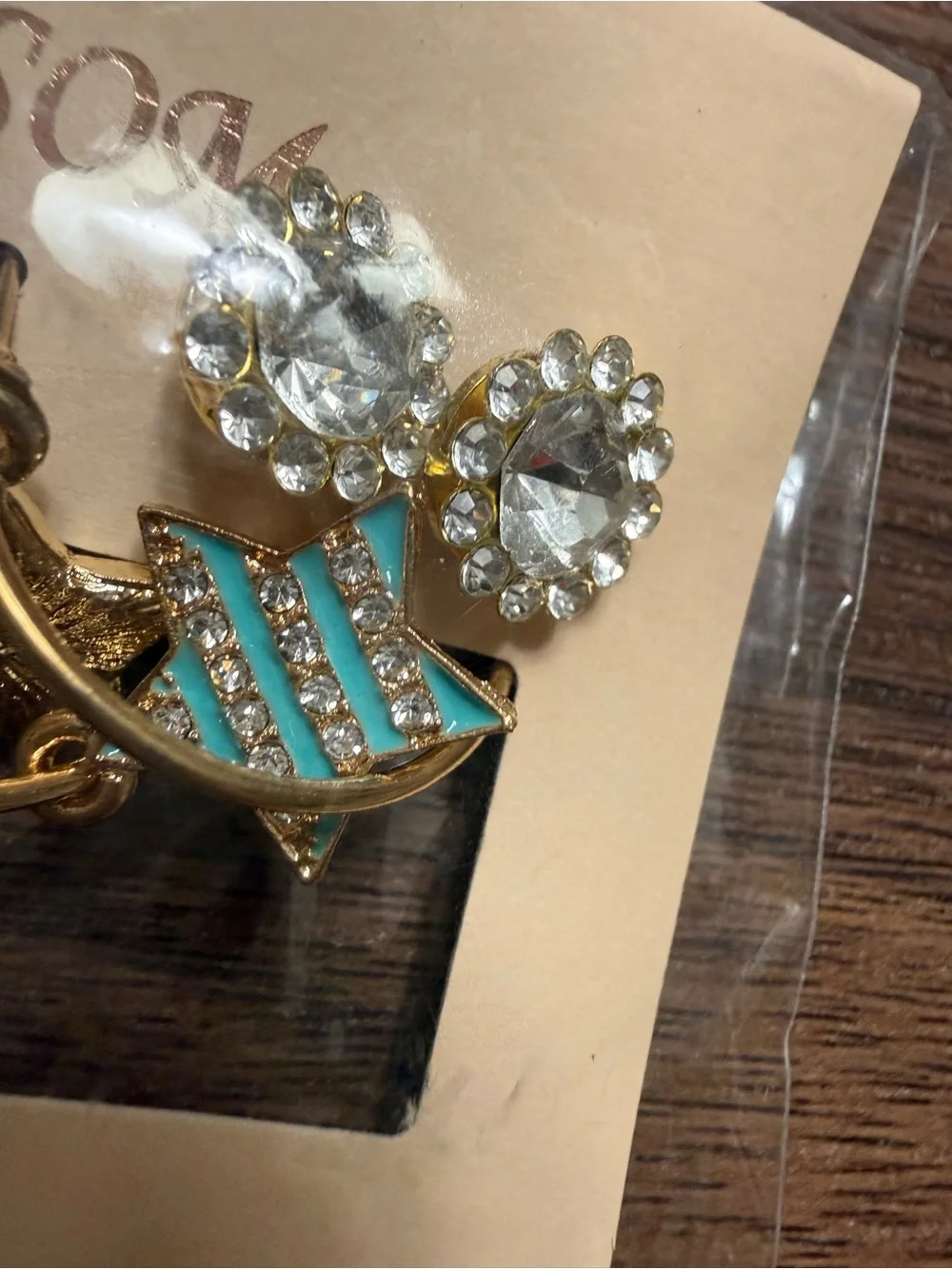 Fashion Gold-Tone 6 pr pierced Earring Sets teddy bears stars studs flowers new